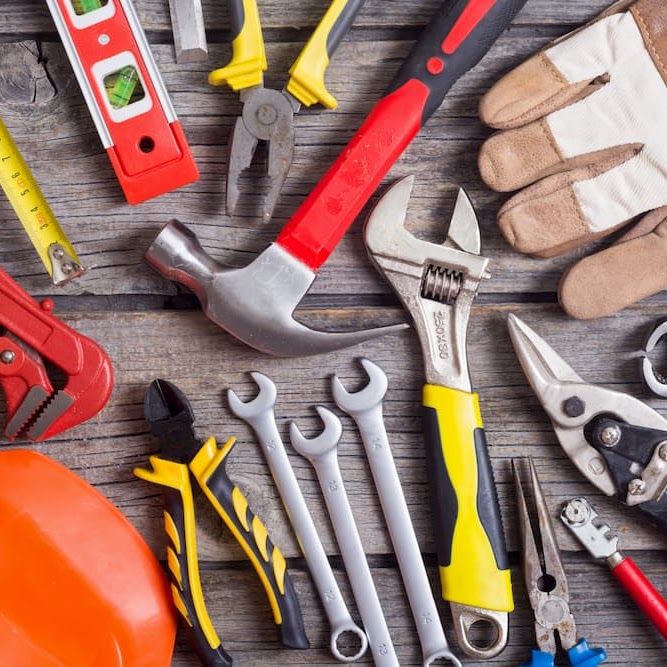 Hausmeister Werkzeug Weiß